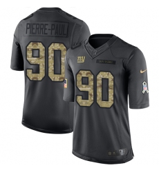Youth Nike New York Giants #90 Jason Pierre-Paul Limited Black 2016 Salute to Service NFL Jersey