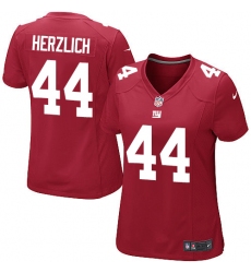 Women's Nike New York Giants #44 Mark Herzlich Game Red Alternate NFL Jersey