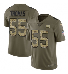 Men's Nike New York Giants #55 J.T. Thomas Limited Olive/Camo 2017 Salute to Service NFL Jersey