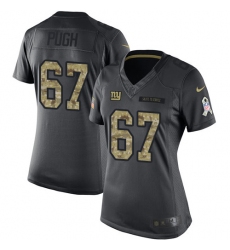 Women's Nike New York Giants #67 Justin Pugh Limited Black 2016 Salute to Service NFL Jersey