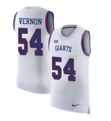 Men's Nike New York Giants #54 Olivier Vernon Limited White Rush Player Name & Number Tank Top NFL Jersey