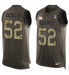 Men's Nike New York Giants #52 Jonathan Casillas Limited Green Salute to Service Tank Top NFL Jersey