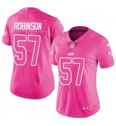 Women's Nike New York Giants #57 Keenan Robinson Limited Pink Rush Fashion NFL Jersey