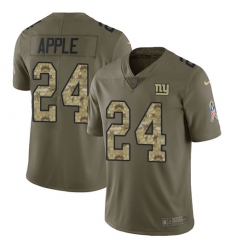 Men's Nike New York Giants #24 Eli Apple Limited Olive/Camo 2017 Salute to Service NFL Jersey
