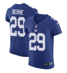 Men's Nike New York Giants #29 Nat Berhe Elite Royal Blue Team Color NFL Jersey