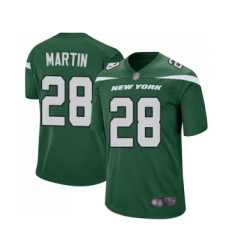 Men's New York Jets #28 Curtis Martin Game Green Team Color Football Jersey