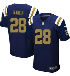 Men's Nike New York Jets #28 Curtis Martin Elite Navy Blue Alternate NFL Jersey
