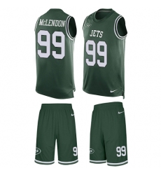 Men's Nike New York Jets #99 Steve McLendon Limited Green Tank Top Suit NFL Jersey