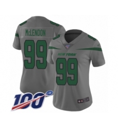 Women's New York Jets #99 Steve McLendon Limited Gray Inverted Legend 100th Season Football Jersey