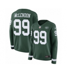 Women's Nike New York Jets #99 Steve McLendon Limited Green Therma Long Sleeve NFL Jersey