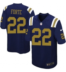 Men's Nike New York Jets #22 Matt Forte Game Navy Blue Alternate NFL Jersey
