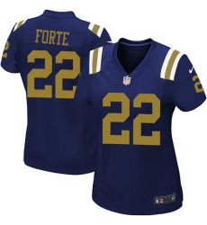 Women's Nike New York Jets #22 Matt Forte Game Navy Blue Alternate NFL Jersey