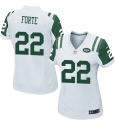 Women's Nike New York Jets #22 Matt Forte Game White NFL Jersey