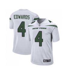 Men's New York Jets #4 Lac Edwards Game White Football Jersey