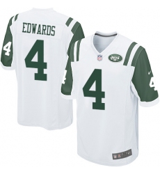 Men's Nike New York Jets #4 Lac Edwards Game White NFL Jersey