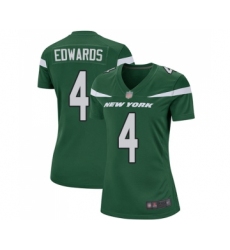 Women's New York Jets #4 Lac Edwards Game Green Team Color Football Jersey