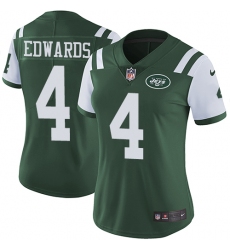Women's Nike New York Jets #4 Lac Edwards Elite Green Team Color NFL Jersey