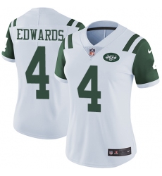 Women's Nike New York Jets #4 Lac Edwards Elite White NFL Jersey