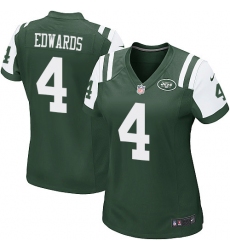 Women's Nike New York Jets #4 Lac Edwards Game Green Team Color NFL Jersey