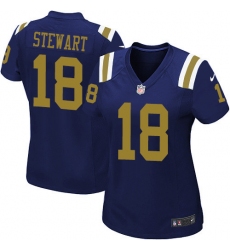 Women's Nike New York Jets #18 ArDarius Stewart Elite Navy Blue Alternate NFL Jersey