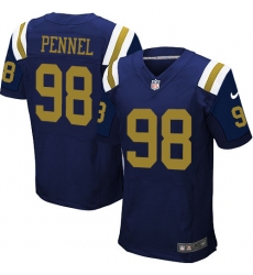 Men's Nike New York Jets #98 Mike Pennel Elite Navy Blue Alternate NFL Jersey