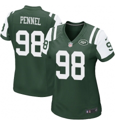 Women's Nike New York Jets #98 Mike Pennel Game Green Team Color NFL Jersey