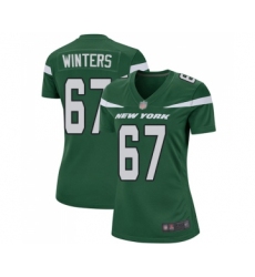 Women's New York Jets #67 Brian Winters Game Green Team Color Football Jersey