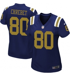 Women's Nike New York Jets #80 Wayne Chrebet Elite Navy Blue Alternate NFL Jersey