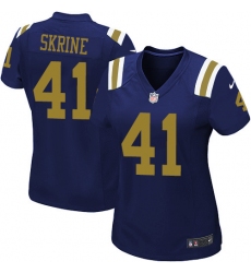 Women's Nike New York Jets #41 Buster Skrine Elite Navy Blue Alternate NFL Jersey