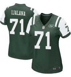 Women's Nike New York Jets #71 Ben Ijalana Game Green Team Color NFL Jersey