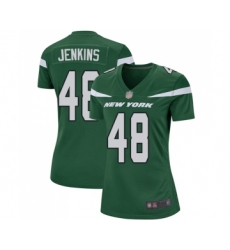 Women's New York Jets #48 Jordan Jenkins Game Green Team Color Football Jersey