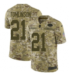 Men's Nike New York Jets #21 LaDainian Tomlinson Limited Camo 2018 Salute to Service NFL Jersey