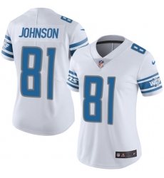 Women's Nike Detroit Lions #81 Calvin Johnson Elite White NFL Jersey