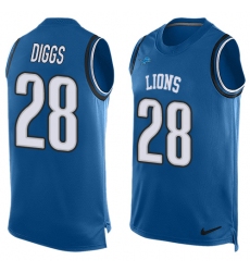 Men's Nike Detroit Lions #28 Quandre Diggs Limited Light Blue Player Name & Number Tank Top NFL Jersey