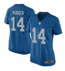 Women's Nike Detroit Lions #14 Jake Rudock Game Blue Alternate NFL Jersey