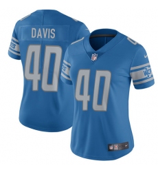 Women's Nike Detroit Lions #40 Jarrad Davis Elite Light Blue Team Color NFL Jersey