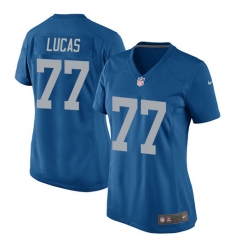 Women's Nike Detroit Lions #77 Cornelius Lucas Game Blue Alternate NFL Jersey