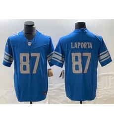 Men's Nike Detroit Lions #87 Sam LaPorta Blue 2023 F.U.S.E. Vapor Untouchable Limited Football Stitched Jersey