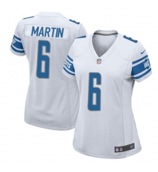 Women's Nike Detroit Lions #6 Sam Martin Game White NFL Jersey