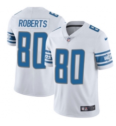 Men's Nike Detroit Lions #80 Michael Roberts Limited White Vapor Untouchable NFL Jersey