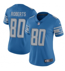 Women's Nike Detroit Lions #80 Michael Roberts Elite Light Blue Team Color NFL Jersey