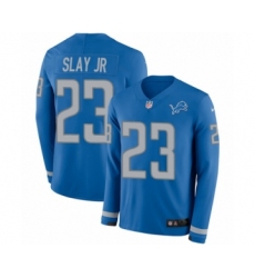 Men's Nike Detroit Lions #23 Darius Slay Limited Blue Therma Long Sleeve NFL Jersey
