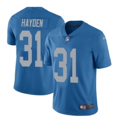 Men's Nike Detroit Lions #31 D.J. Hayden Elite Blue Alternate NFL Jersey