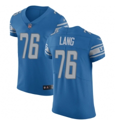 Men's Nike Detroit Lions #76 T.J. Lang Light Blue Team Color Vapor Untouchable Elite Player NFL Jersey
