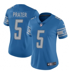 Women's Nike Detroit Lions #5 Matt Prater Elite Light Blue Team Color NFL Jersey