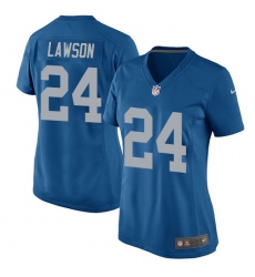 Women's Nike Detroit Lions #24 Nevin Lawson Game Blue Alternate NFL Jersey