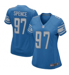 Women's Nike Detroit Lions #97 Akeem Spence Game Light Blue Team Color NFL Jersey