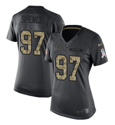 Women's Nike Detroit Lions #97 Akeem Spence Limited Black 2016 Salute to Service NFL Jersey