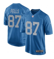Men's Nike Detroit Lions #87 Darren Fells Game Blue Alternate NFL Jersey