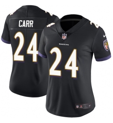 Women's Nike Baltimore Ravens #24 Brandon Carr Elite Black Alternate NFL Jersey